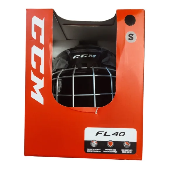 CCM Fl40 Hockey Helmet New In Package Black Protection Helmet - Picture 1 of 6
